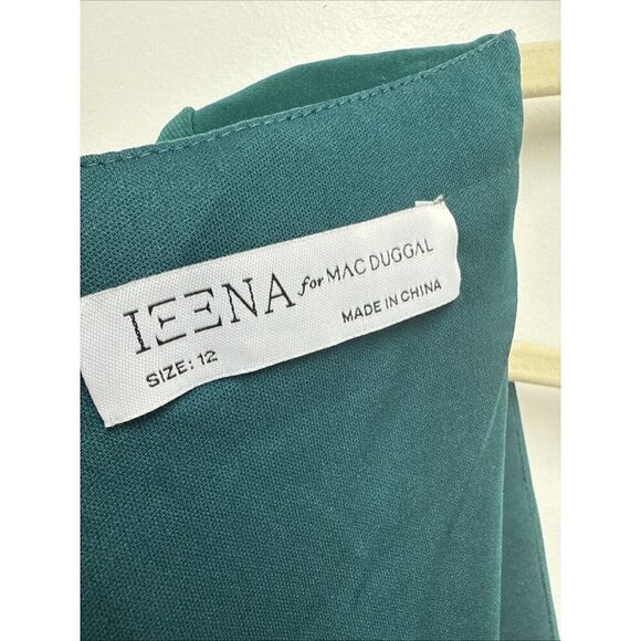 Mac Duggal Size 12 Green 26554 Long Sleeve Wrap Jersey Slit Gown Dress New - Picture 11 of 14